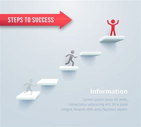 infographie etape par etape les etapes du succes vecteur gratuite