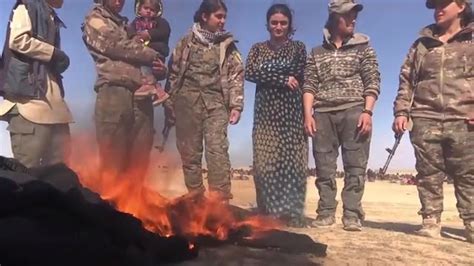 Yazidi Sex Slave Burns Burka As She S Finally Freed From Clutches Of