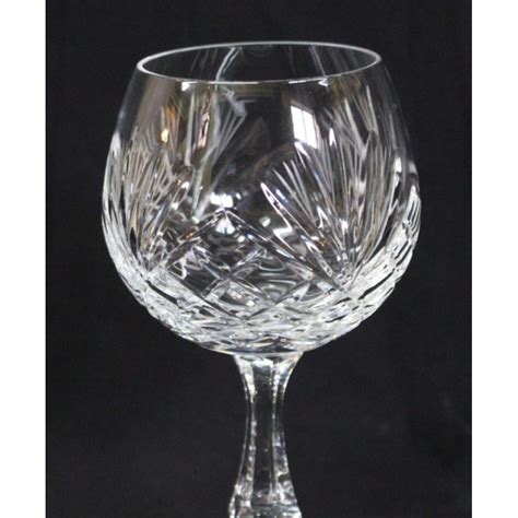 Set Of 6 Vintage Cut Glass Crystal Wine Glasses