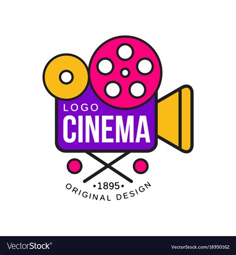 colorful cinema   company logo design vector image