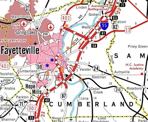 highway map  cumberland countys title  facilities north carolina st century north