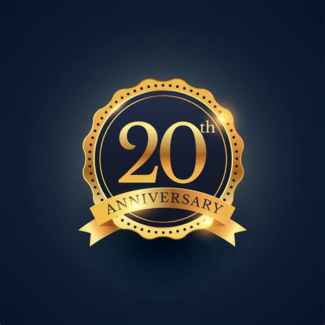 anniversary celebration badge label  golden color   vector art stock