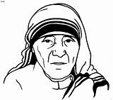 Teresa Mother Drawing Coloring Clipart Pages Sketch Drawings Outline People Dessin Calcutta Easy Calcuta Template Cliparts Clip Madre Cartoon St sketch template