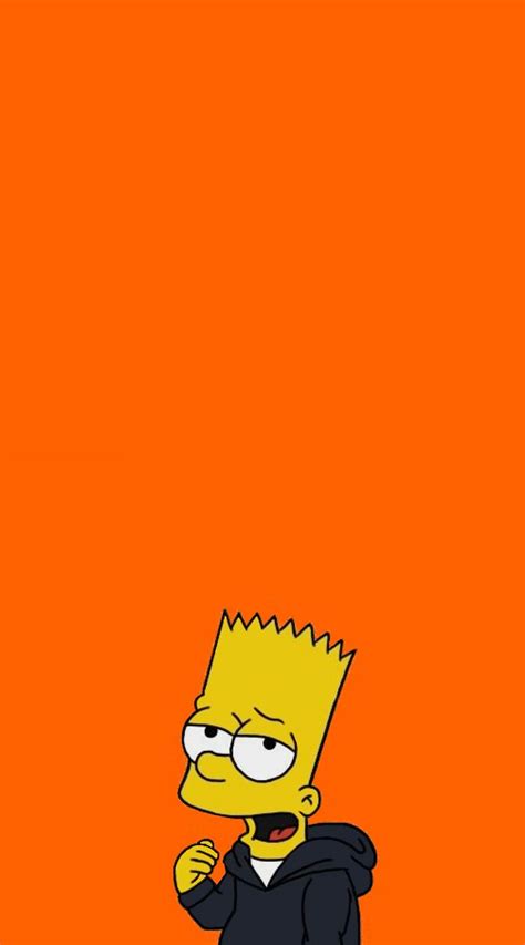 Aesthetic Bart Simpson Bart Simpson Art Iphone Wallpaper Orange
