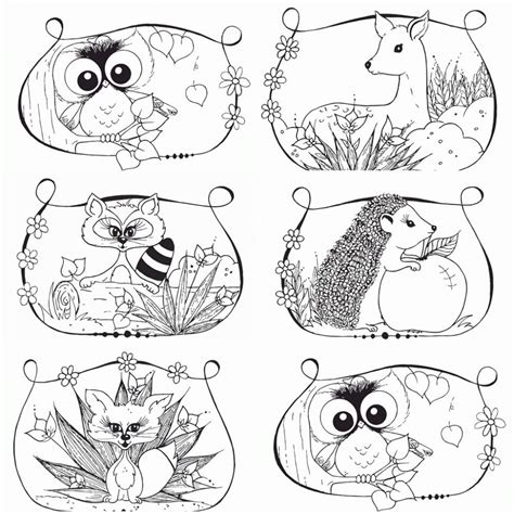 woodland animals coloring page coloring home