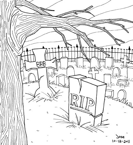 drawn graveyard spooky graveyard  colorful drawings graveyard