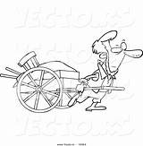 Amish Coloring Pulling Cart Pages Man Cartoon Hand Outlined Vector Getdrawings Wagons Getcolorings Clipart sketch template