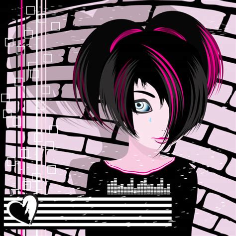 skinny emo girl illustrations royalty free vector graphics and clip art