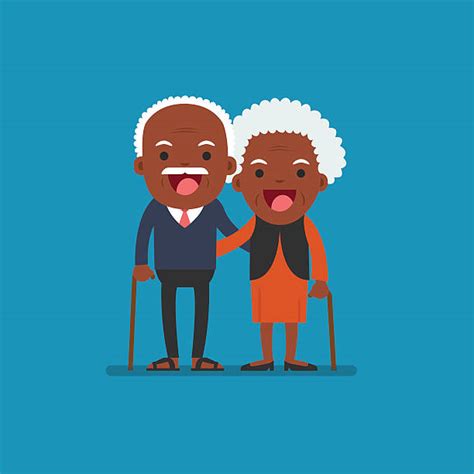 Best Black Elderly Couple Illustrations Royalty Free