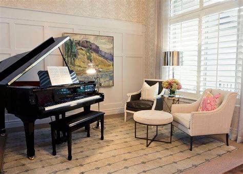 small spaces   embrace  baby grand piano    interior