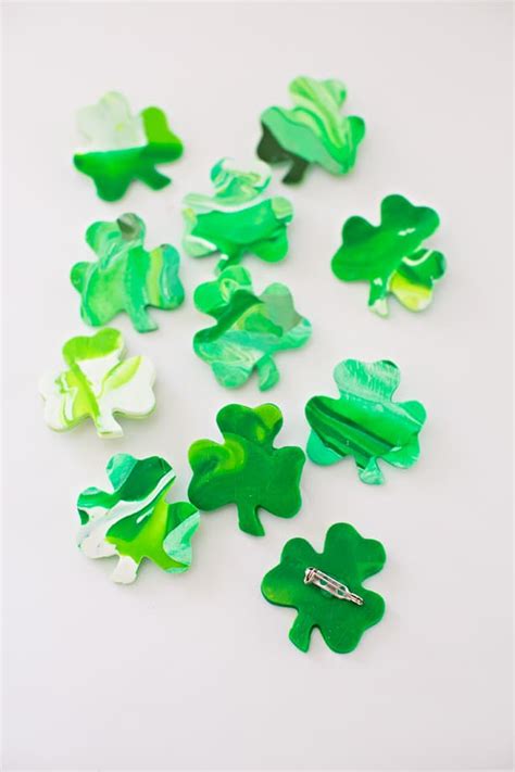 st patrick s day shamrock clay pins