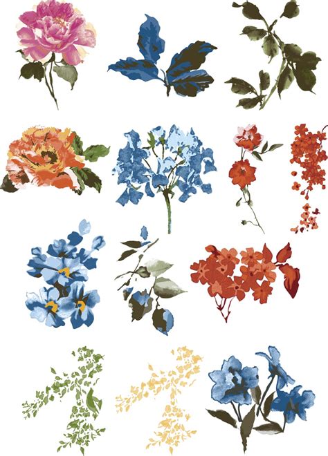 vintage floral design elements vector collection