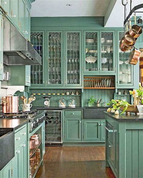 awesome sage greens kitchen cabinets  yellowraises kitchen design dark green kitchen