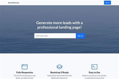 startbootstrap landing page