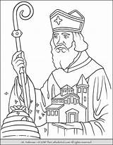 Coloring Bishop Ambrose Saint Catholic Milan St sketch template