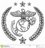 Marine Corps Drawing Symbol Insignia Emblem Military Logo Marines Clip Drawings Ranks Vector Globe Anchor Rank Choose Board Medal Illustration sketch template
