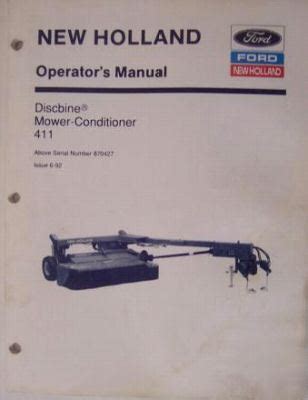 holland  discbine mower conditioner owner manual