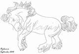 Clydesdale Lineart sketch template