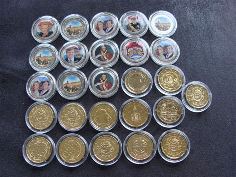 europa diverse  euromunten gekleurd en verguld  stuks catawiki