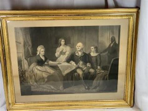 george washington family portrait engraving       lodge auction house
