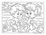 Summer Coloring Pages Kids Easy Beach Adults sketch template