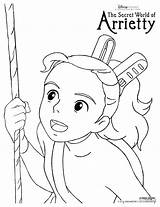 Coloring Pages Ghibli Arrietty Studio Sheets Printable Ponyo Arriety Secret Print Colouring Book Activity Princess Color Mononoke Howl Moving Castle sketch template