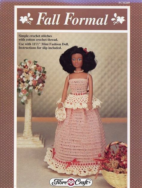 fall formal dress for barbie doll fibre craft 269 crochet pattern