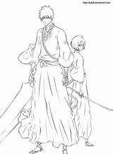 Bleach Ichigo Rukia Lineart Orihime Inoue sketch template