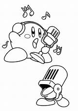 Kirby Coloring Pages Printable Singer sketch template