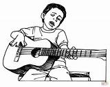 Guitar Coloring Pages Boy Boys Cartoon Player Playing Clipart Drawing Man Cliparts Printable Outline Colouring Kids Plays Play Clip Getdrawings sketch template