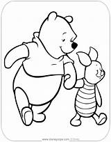 Pooh Coloring Piglet Winnie Pages Friends Disneyclips Hand sketch template