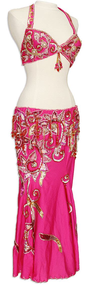 Hot Pink Jeweled Egyptian Bra And Skirt In Stock At