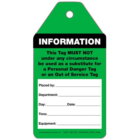green information tags packs   tuffa products