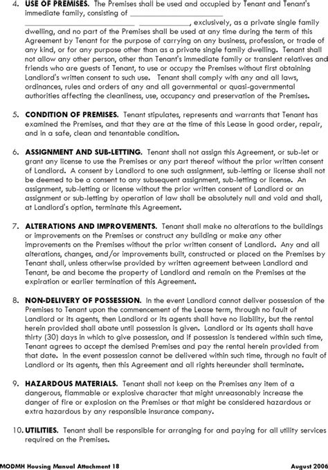 missouri residential lease agreement form   printable legal