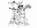 Coloring Scarecrow Pages Scary Getcolorings Getdrawings sketch template