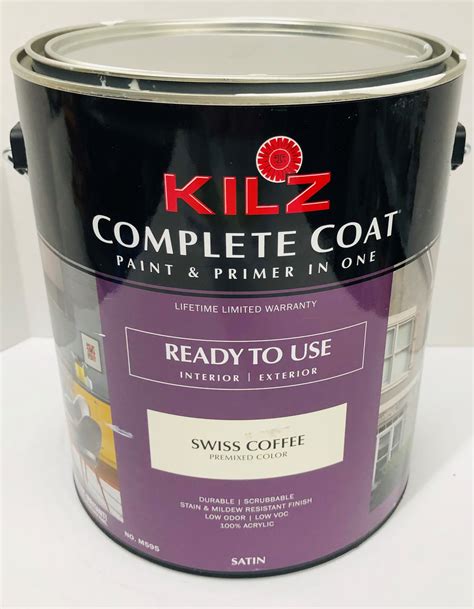 kilz complete satin coat paint primer   swiss coffee  gallon walmart inventory