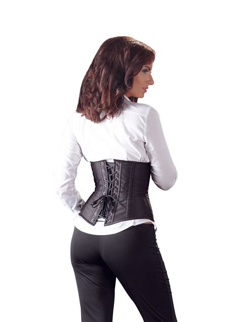 waist cinching corset black