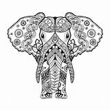 Mandalas Elefantes sketch template