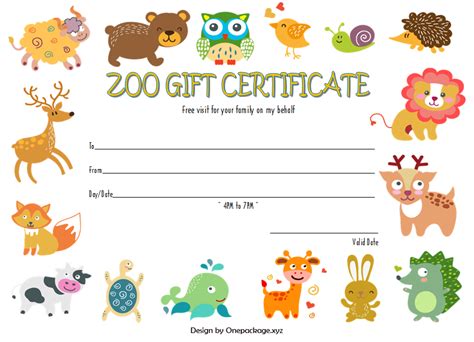 zoo gift certificate template   op templates gift certificate