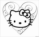 Kitty Hello Pages Coloring Color Print Kids Online Adults sketch template