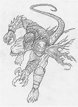 Mortal Kombat Reptile Coloring Pages Drawings Scegli Bacheca Una Adults sketch template