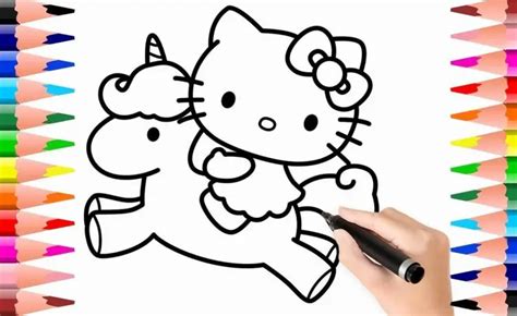 kitty  unicorn coloring pages beautiful   waiting