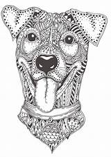 Mandala Dog Coloring Cute Book Drawing Pdf Dogs Kids Relaxing Breeds Ornamental Create Adult sketch template