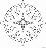 Coloring Mandala Star Mandalas Pages Easy sketch template