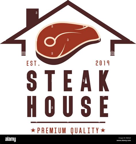 steak house logo design template vector illustration stock vector image