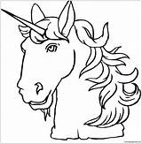 Pages Unicorn Head Coloring sketch template