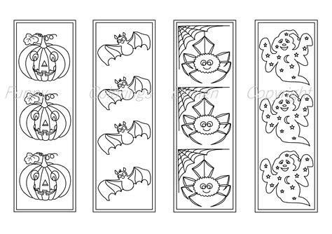 halloween coloring printable bookmarks bookmark  color  funny