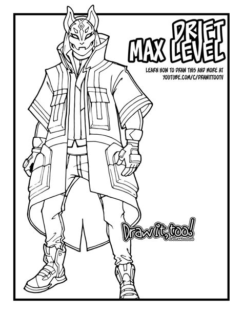 printable coloring draw fortnite coloring pages