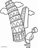 Leaning Pisa Tower Getdrawings Drawing sketch template