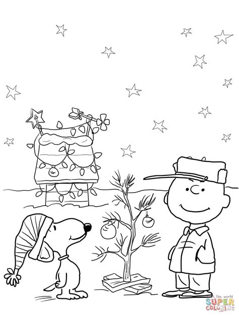 charlie brown christmas coloring page  printable coloring pages